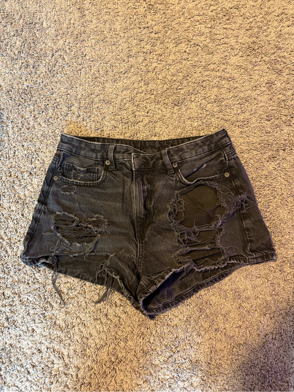 Garage Black Distressed High-Rise Jean Shorts